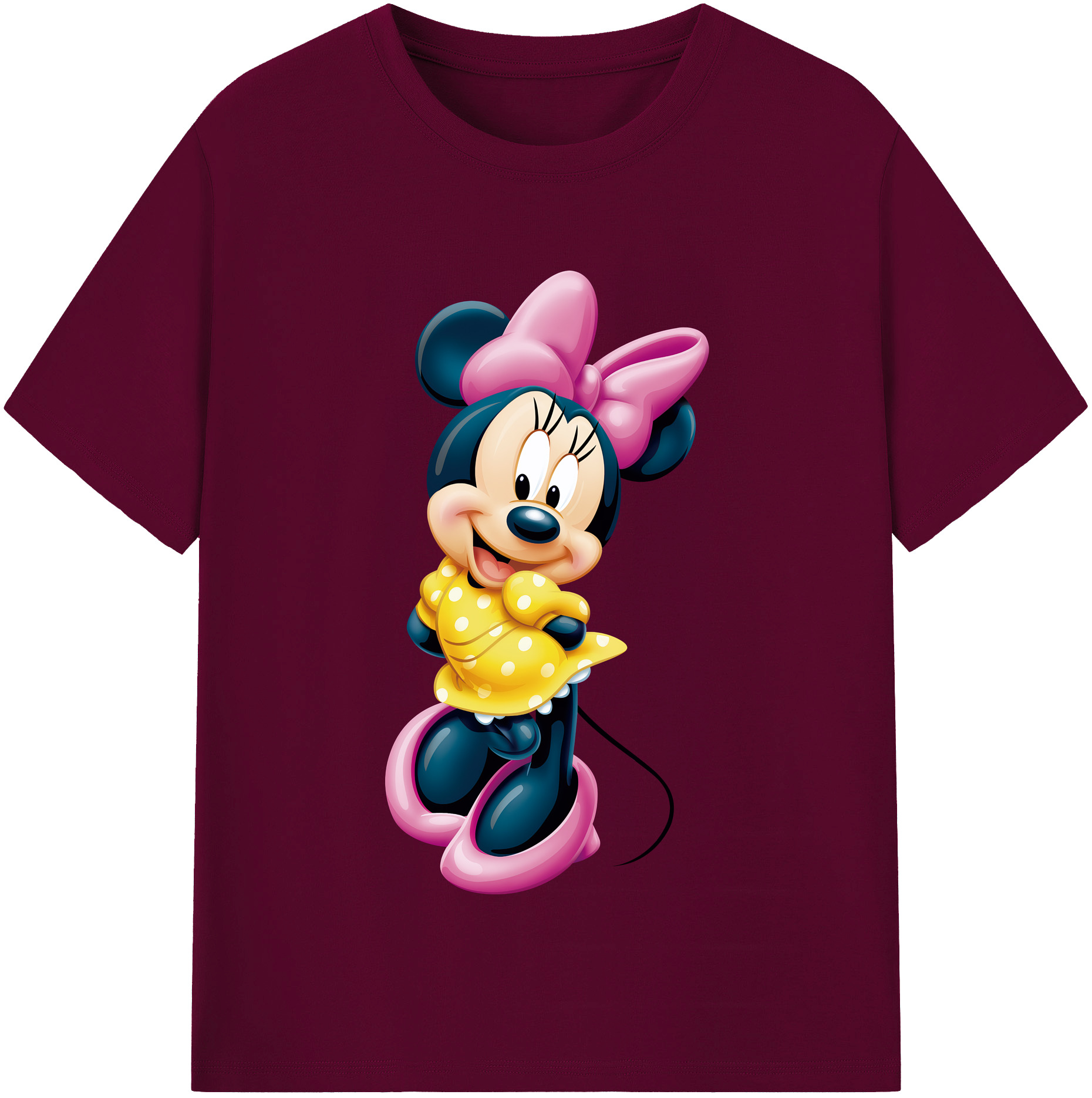 ミッキーマウス Mickey Mouse レディースカジュアルプリントTシャツ（綿100％）